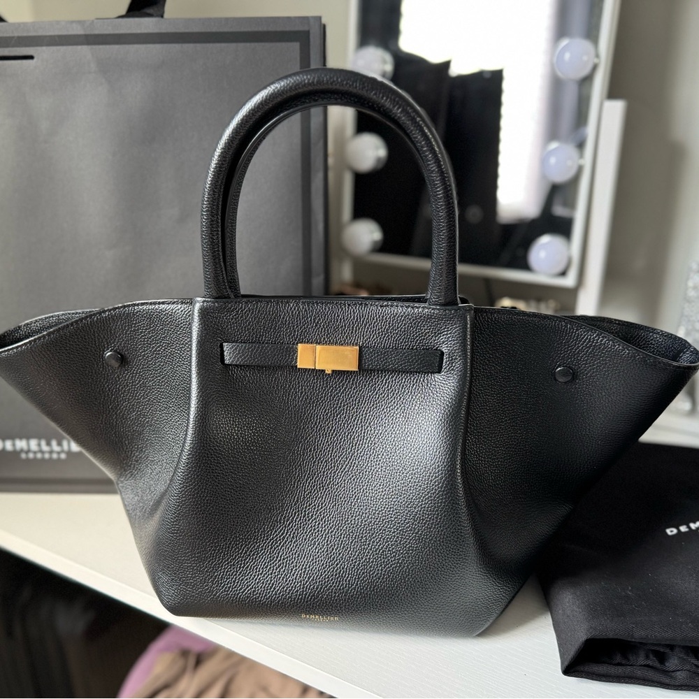 DeMellier Black Satchel with Gold Accent